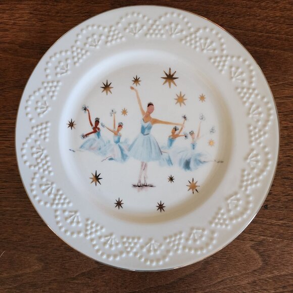 Anthropologie New York City Ballet Plate Snowflake New - Picture 2 of 8